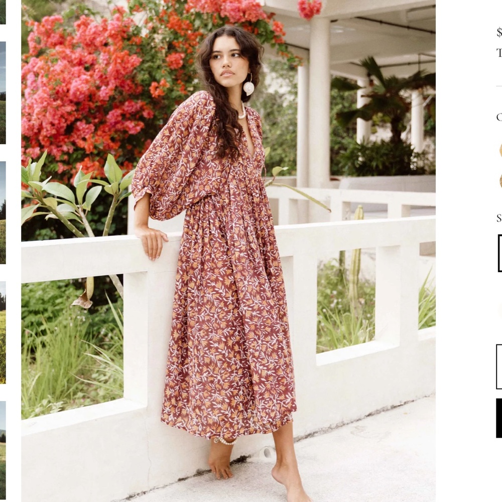 Daughters of India Kyra Midi Dress in Sumac EUC